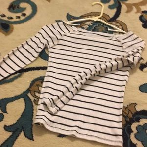 A ribbed black and white top